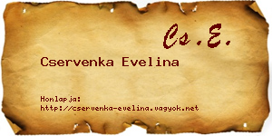 Cservenka Evelina névjegykártya